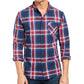Camisa xadrez grande masculina Levi's, branca, tamanho XX-G