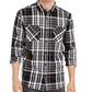 Camisa xadrez nobre masculina Levi's preta tamanho grande