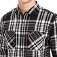 Camisa xadrez nobre masculina Levi's preta tamanho grande