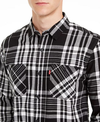Levi's Men's Noble Plaid Shirt Black Size Large