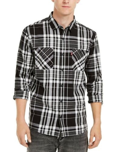 Camisa Masculina Levi's Noble Plaid com Botões Preta Tamanho P