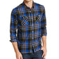 Camisa de flanela xadrez com bolso duplo Levi's masculina, azul, tamanho XXG