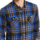 Camisa de flanela xadrez com bolso duplo Levi's masculina, azul, tamanho XXG