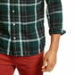 Camisa de flanela xadrez com bolso duplo Levi's masculina, verde, tamanho extragrande