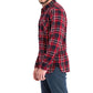 Camisa de flanela xadrez com bolso duplo Levi's masculina, vermelha, tamanho extra grande