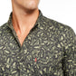 Camisa Levi's Masculina Animal Print com Botões Verde Oliva Tamanho Extra Grande