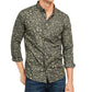 Camisa Masculina Levi's Animal Print com Botões Verde Oliva Tamanho Médio