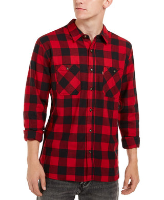 Camisa de flanela xadrez Buffalo masculina Levi's vermelha tamanho pequeno