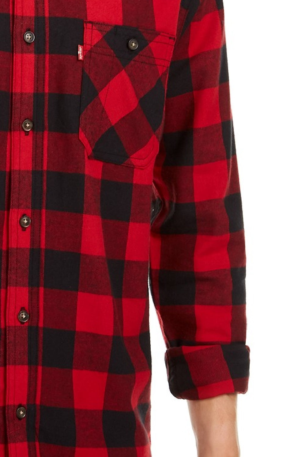 Camisa de flanela xadrez Buffalo masculina Levi's vermelha tamanho pequeno