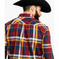 Levi's Bellore Madras Plaid Manga Longa Western Flanela Vermelho Tamanho Grande Masculino