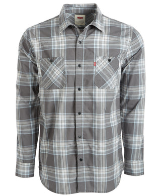 Levi's Men's Remick Plaid Shirt Gray Size Medium
