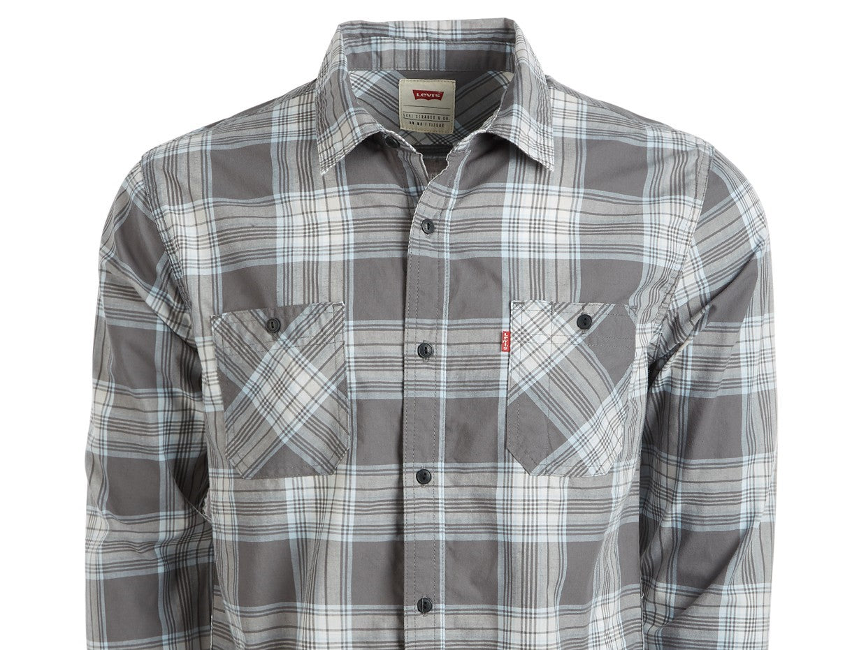 Camisa xadrez Levi's Remick masculina cinza tamanho médio