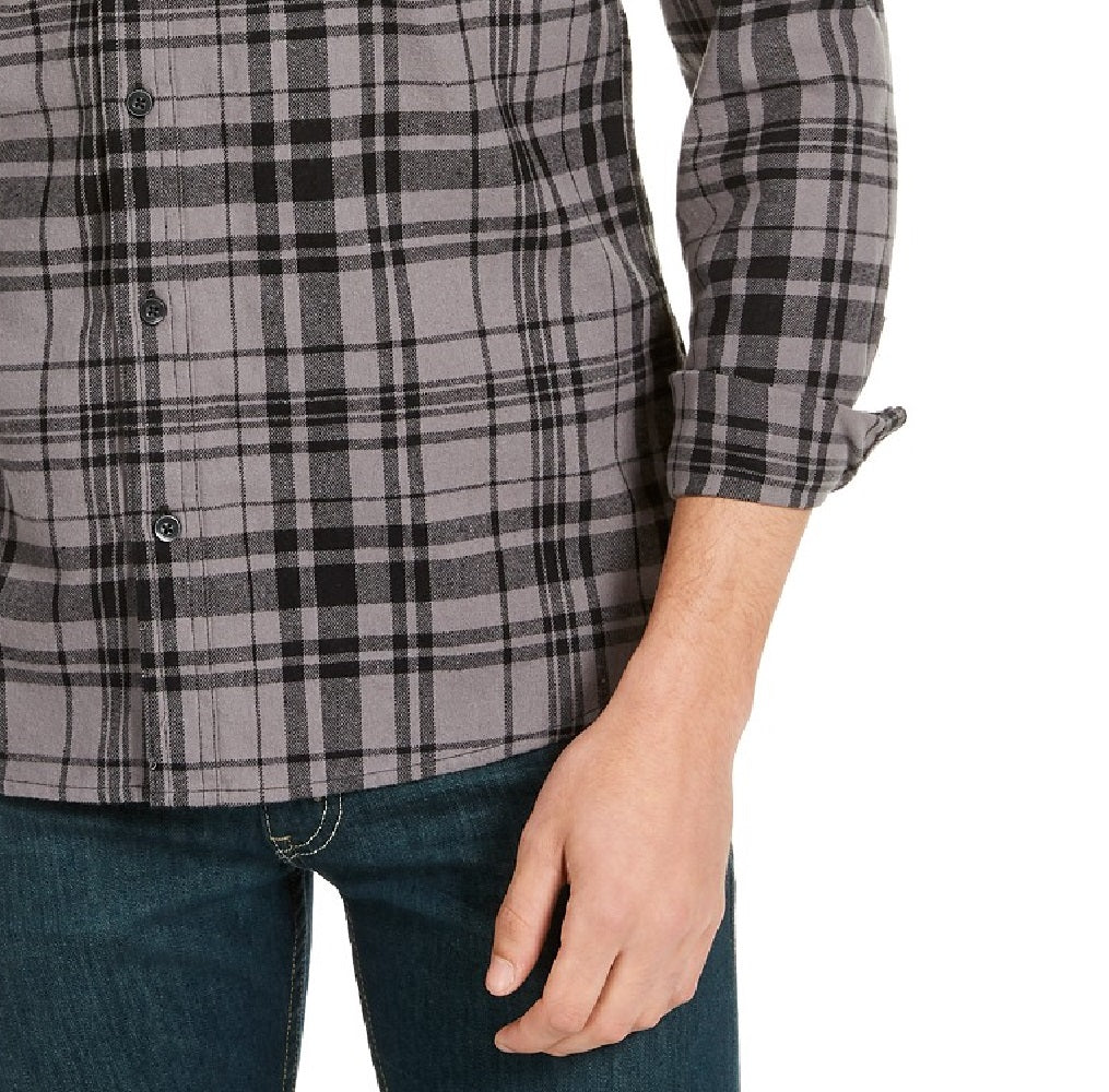 Camisa de flanela xadrez Levi's Miguel Regular-Fit Masculina Cinza Tamanho Médio