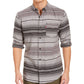 Camisa de flanela listrada Levi's Avalon masculina, cinza, tamanho médio