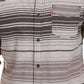 Camisa de flanela listrada Levi's Avalon masculina, cinza, tamanho médio
