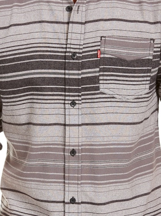 Camisa de flanela listrada Levi's Avalon masculina, cinza, tamanho médio