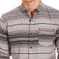 Camisa de flanela listrada Levi's Avalon masculina, cinza, tamanho pequeno