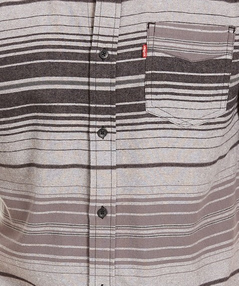 Camisa de flanela listrada Levi's Avalon masculina, cinza, tamanho pequeno