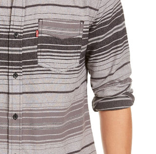 Camisa de flanela listrada Levi's Avalon masculina, tamanho 2, extra grande