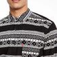 Camisa Levi's Norte Regular-Fit Geo-Stripe Masculina Preta Tamanho Médio
