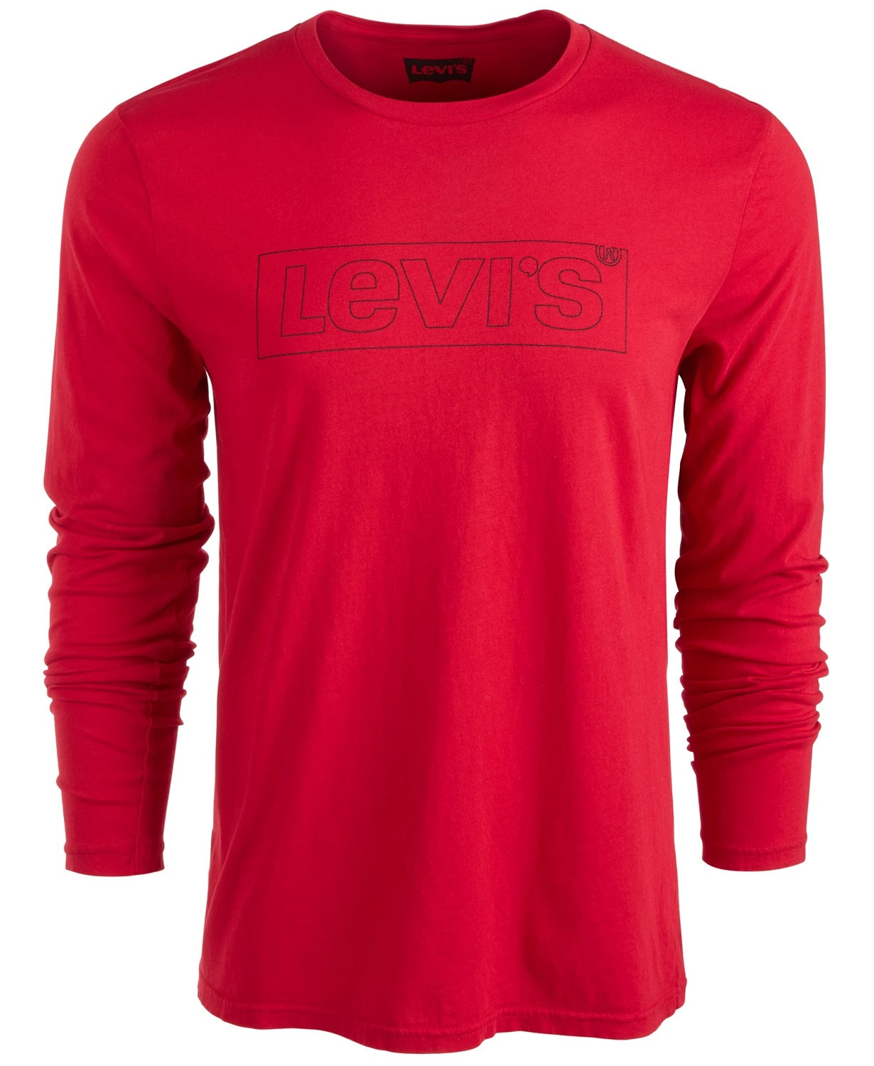 Camiseta Levi's Masculina Manga Longa com Logotipo Vermelha Tamanho Médio