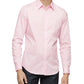 Camisa Calvin Klein Masculina Slim Fit Stretch Lisa Rosa Tamanho Médio