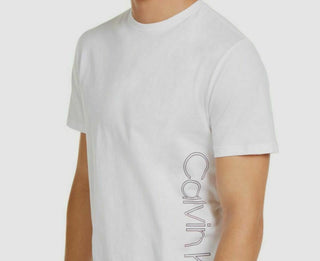Camiseta Calvin Klein Masculina com Logo Lateral Branca Tamanho P