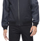 Jaqueta bomber Calvin Klein masculina com blocos de cores e mídia mista, tamanho grande, carvão