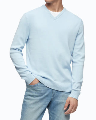 Suéter Calvin Klein Masculino Merino Gola V Azul Tamanho Grande