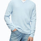 Suéter Calvin Klein Masculino Merino Gola V Azul Tamanho Grande