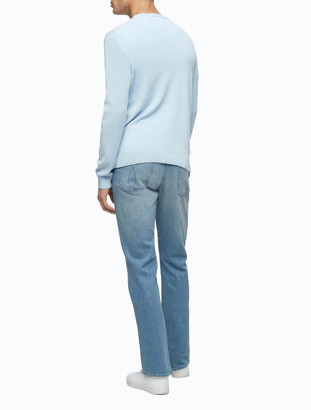 Suéter Calvin Klein Masculino Merino Gola V Azul Tamanho Grande