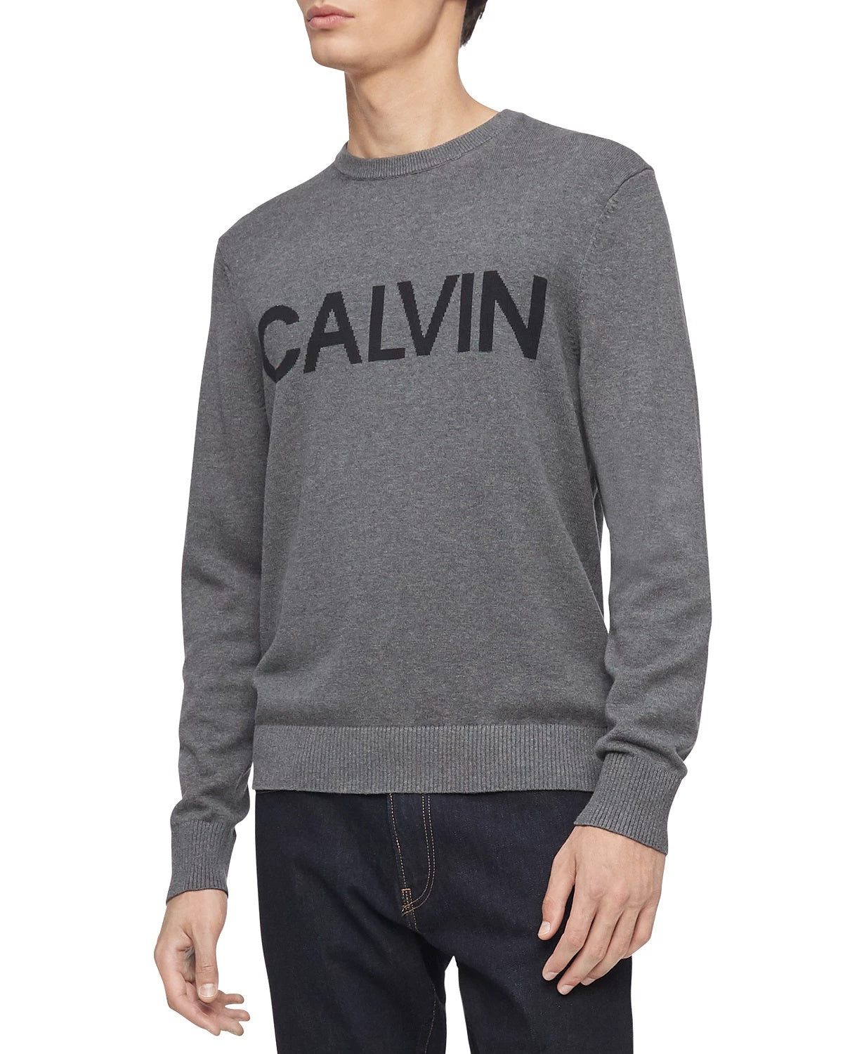 Suéter Calvin Klein Masculino com Logotipo Cinza Tamanho X-G