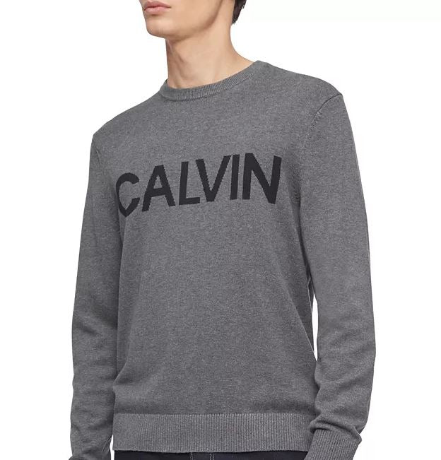 Suéter Calvin Klein Masculino com Logotipo Cinza Tamanho X-G