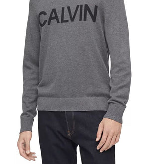 Suéter Calvin Klein Masculino com Logotipo Cinza Tamanho X-G