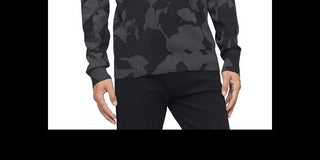 Suéter masculino Calvin Klein Regular Fit com estampa floral e jacquard, cinza, tamanho médio
