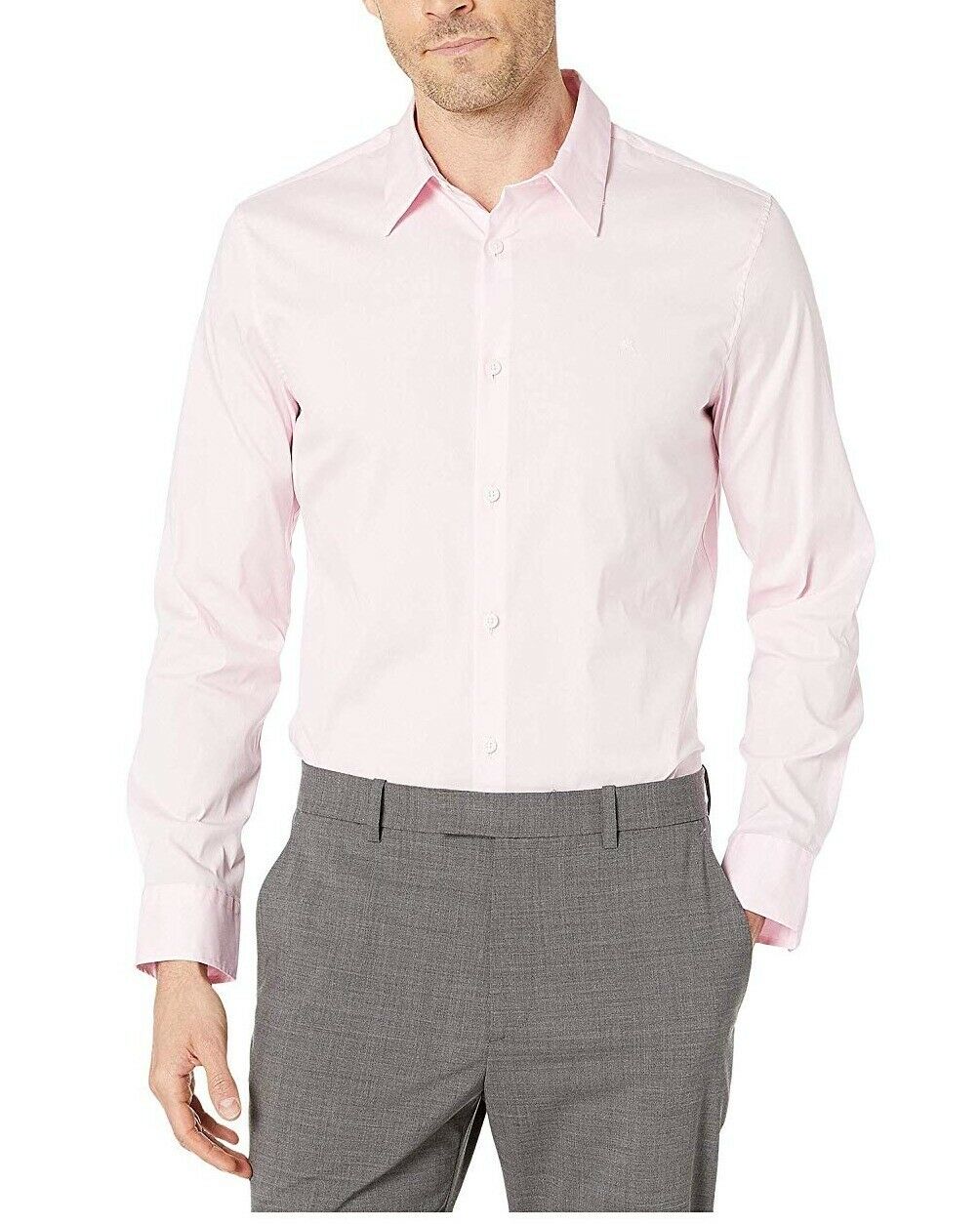 Camisa Calvin Klein Masculina Chambray Rosa Tamanho P