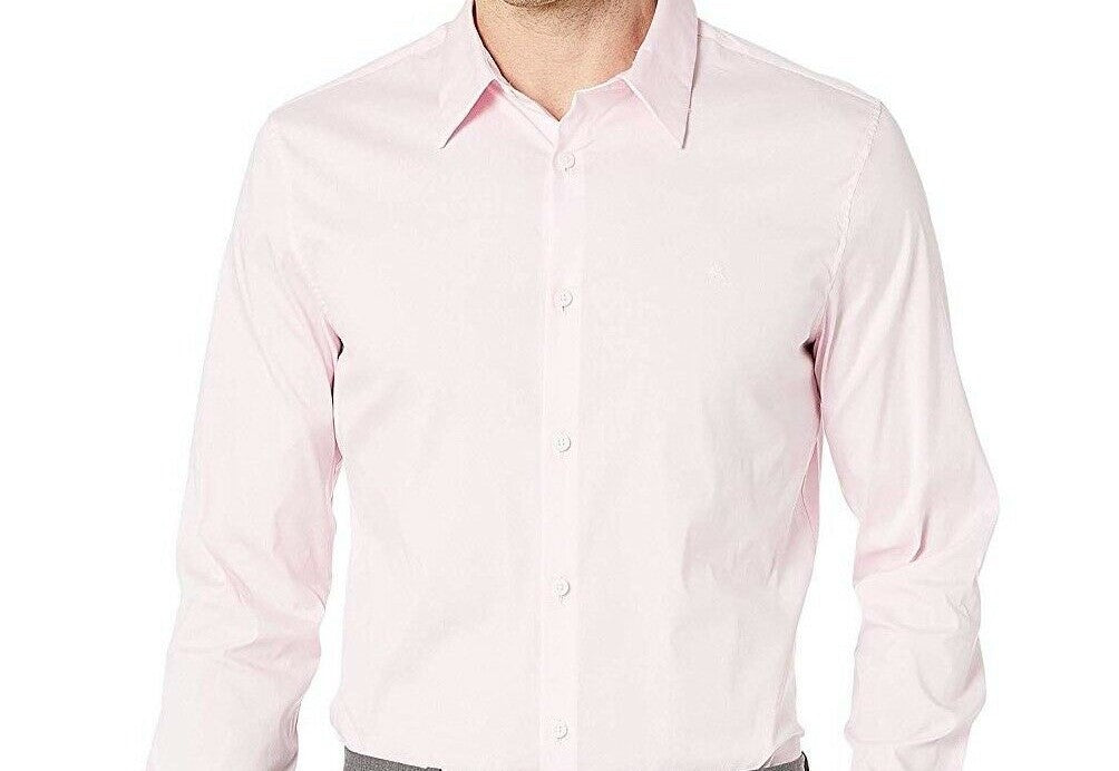 Camisa Calvin Klein Masculina Chambray Rosa Tamanho P