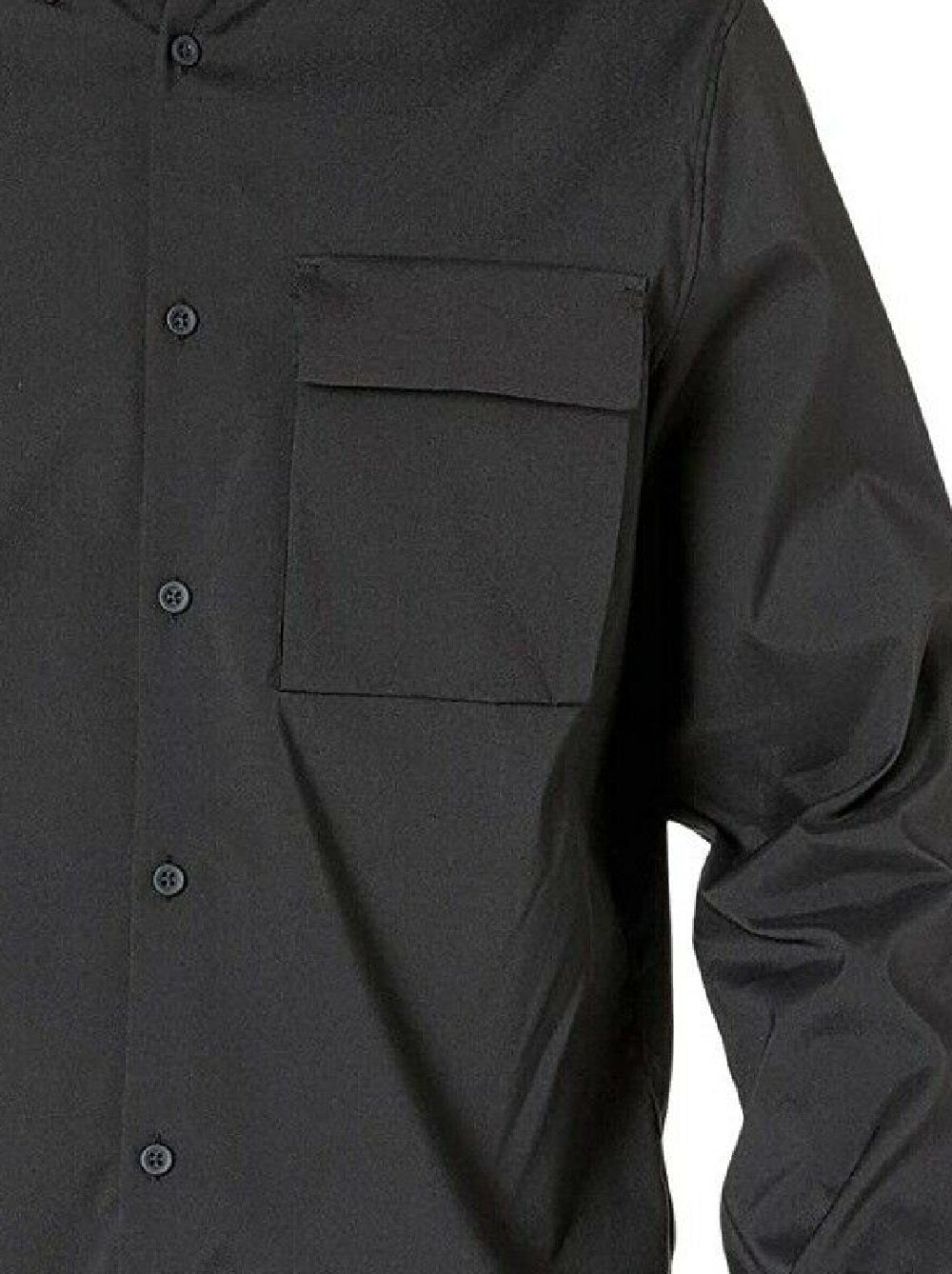 Camisa utilitária masculina Calvin Klein, tamanho grande, cor carvão