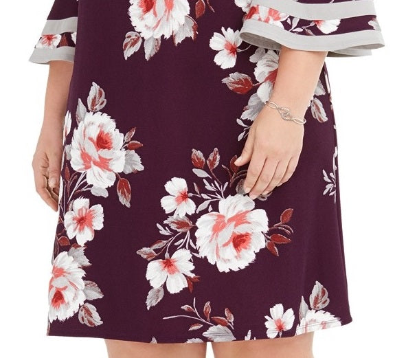 Vestido floral plus size Love Squared feminino, preto, tamanho XXX-G