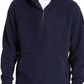 Suéter DKNY Sherpa Masculino com Zíper de 1/4 Azul Marinho Tamanho X-G