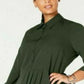 Vestido-camisa feminino Love Squared Plus Size Cascade Wrap, verde, tamanho XX-G