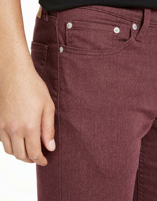Calça Jeans Levis Masculina 511 Slim Fit Stretch Flanela Borgonha Tamanho 38x32