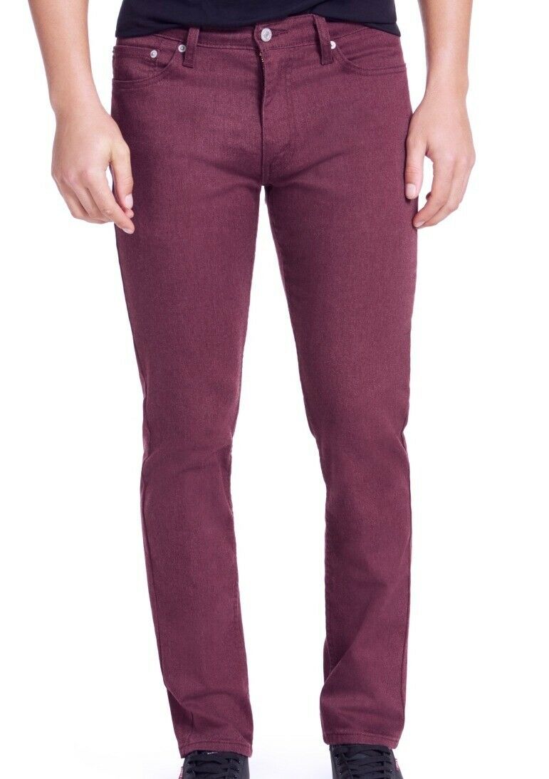 Calça jeans Levi's Slim Fit Stretch Flanela Masculina Vermelha Tamanho 33X32