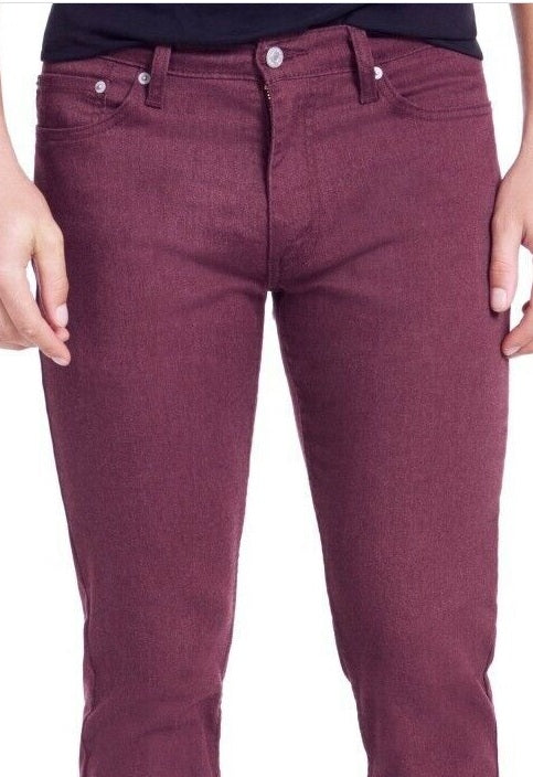 Calça jeans Levi's Slim Fit Stretch Flanela Masculina Vermelha Tamanho 33X32