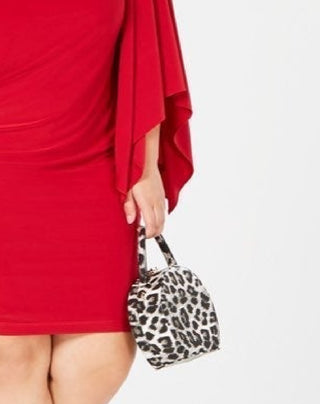 Vestido plus size feminino Morgan &amp; Company, de um ombro só, vermelho, tamanho 18W