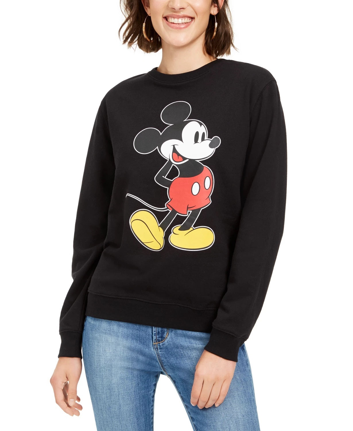 Moletom com estampa do Mickey Mouse da Disney Juniors, preto, tamanho pequeno