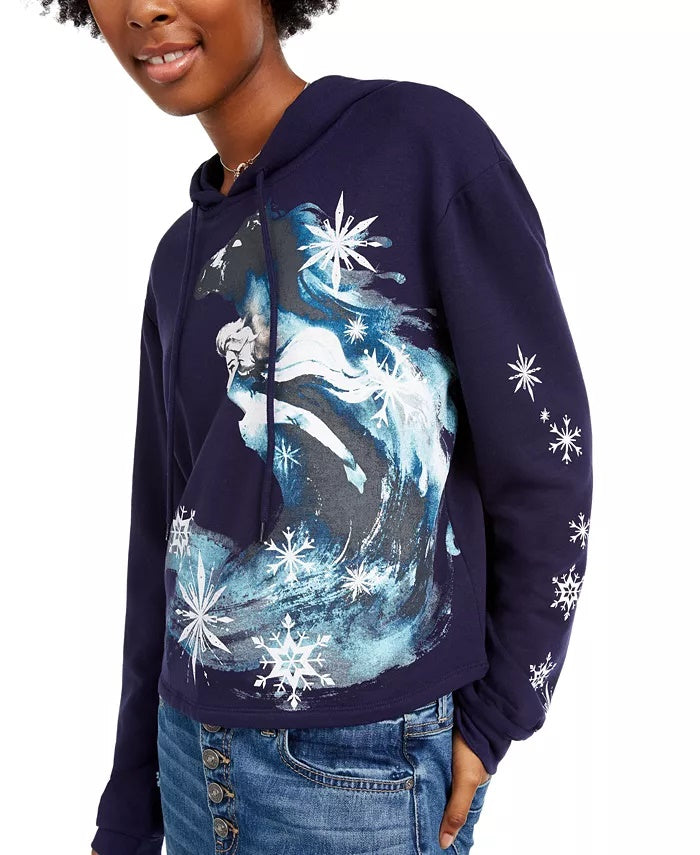 Moletom com capuz Frozen da Disney Juniors azul tamanho extra grande