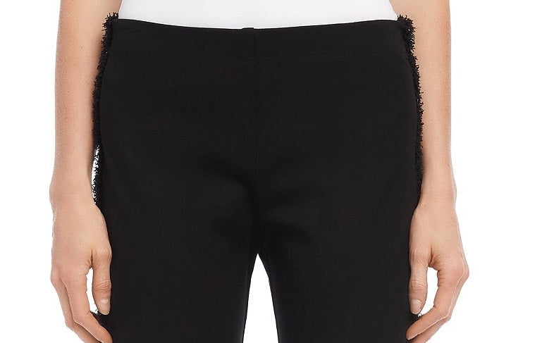 Calça skinny feminina Karen Kane com acabamento em trança Piper, preta, tamanho médio