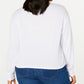 Camiseta feminina Love Tribe, tamanho grande, estilo Friends Group, branca, tamanho 2X