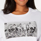 Camiseta feminina Love Tribe, tamanho grande, estilo Friends Group, branca, tamanho 2X